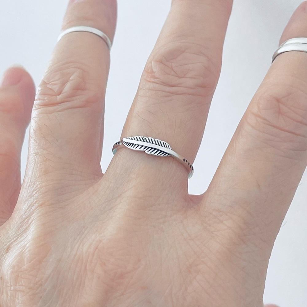 ❤️TOP SELLER❤️Sterling Silver Little Bird Feather Ring, Angels Wing Rings, Birds